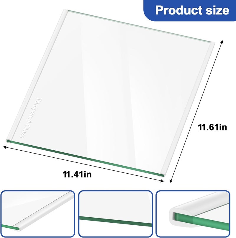 FBULWSEC UPGRADED W11130202 Freezer Glass Shelf, Fridge Tempered Glass Shelf for Whirlpool Freezer Shelf Replacement, Refrigerator Glass Door Shelf Parts Replaces W10527848, 4545865, EAP12347521, WRS571CIHZ04 - Image 4